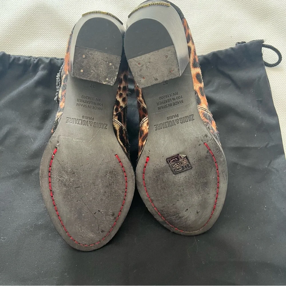 Zadig&Voltaire Molly leopard-print ankle boots Size 37 - Picture 12 of 14